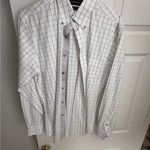 Paul Fredrick Men's Slim-Fit Long Sleeve Button Down Shirt Size 16x35